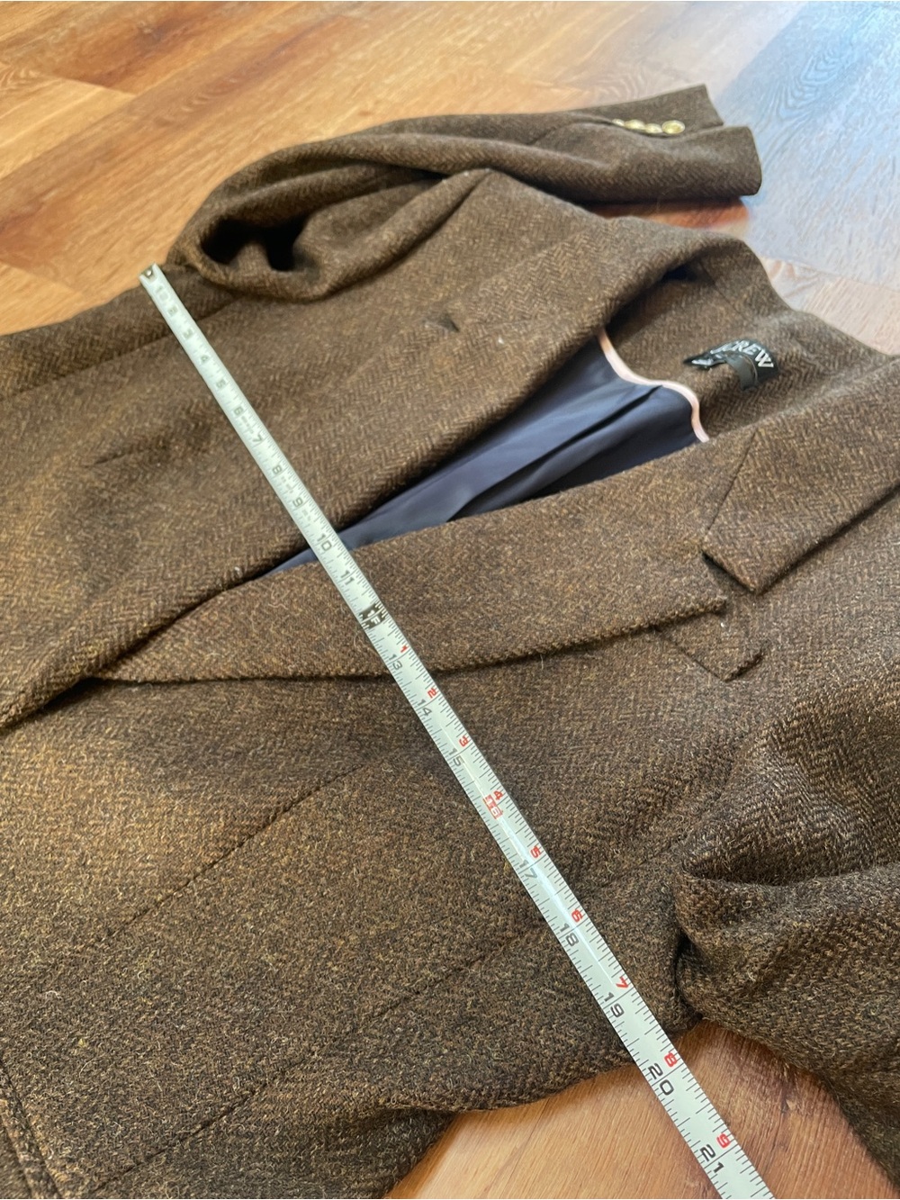 J Crew Womens Willa Wool Blazer Size 12 Brown Gold Buttons Academia Preppy # - Picture 11 of 12